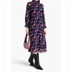 GANNI Floral Pleated Dress